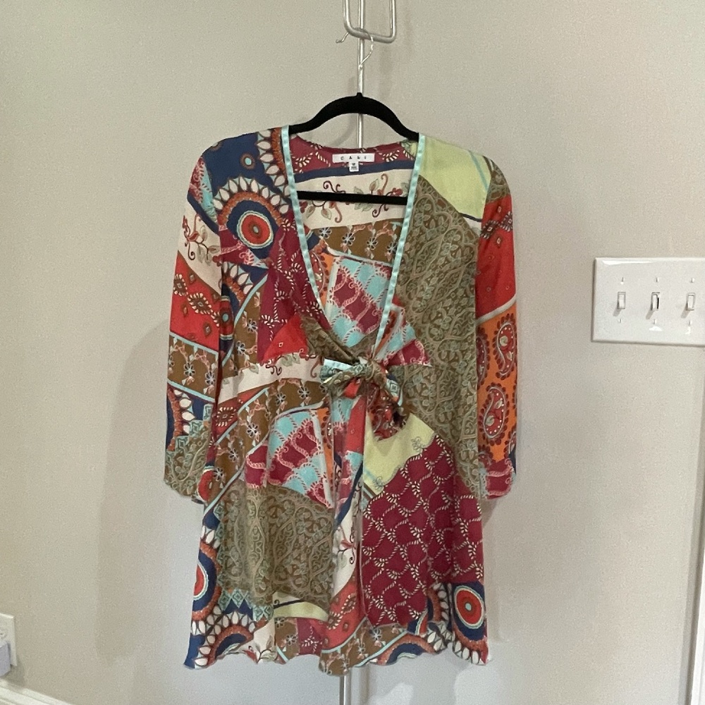 CAbi Colorfully Patterned Kimono - Size Medium